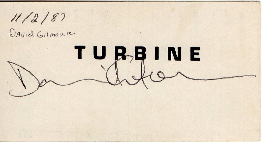 David Gilmour Autographed Cut Signature Pink Floyd Beckett Certified: David Gilmour Autographed Cut Signature Pink Floyd Beckett Certified This is an original autographed cut of David Gilmour, renowned guitarist of Pink Floyd. The cut measures approximately 2.25" x 4" a