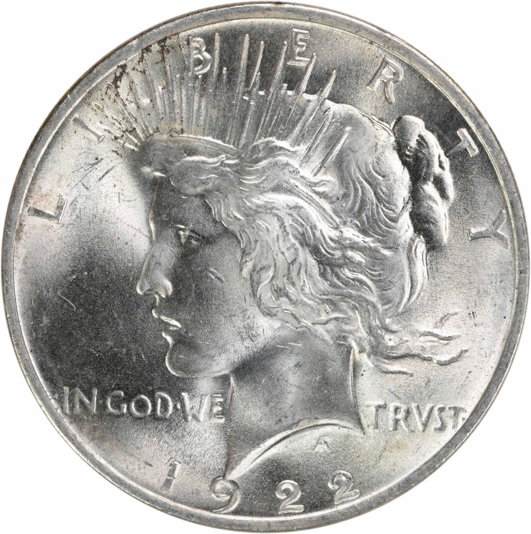 1922 Peace Silver Dollar Choice BU Uncertified Coin: 1922 Peace Silver Dollar Choice BU Uncertified Coin This 1922 Peace Silver Dollar is a stunning example of American numismatic history. Graded as Choice Brilliant Uncirculated (BU), this coin showcase