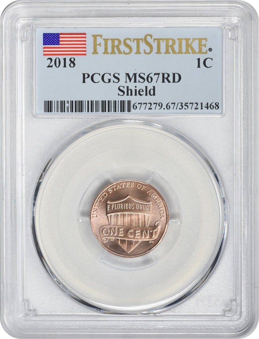 2018 Lincoln Cent MS67RD Uncirculated PCGS Copper-Plated Zinc: 2018 Lincoln Cent MS67RD Uncirculated PCGS Copper-Plated Zinc This 2018 Lincoln Cent, graded MS67RD by PCGS, is a stunning addition to any coin collection. It features a copper-plated zinc composition