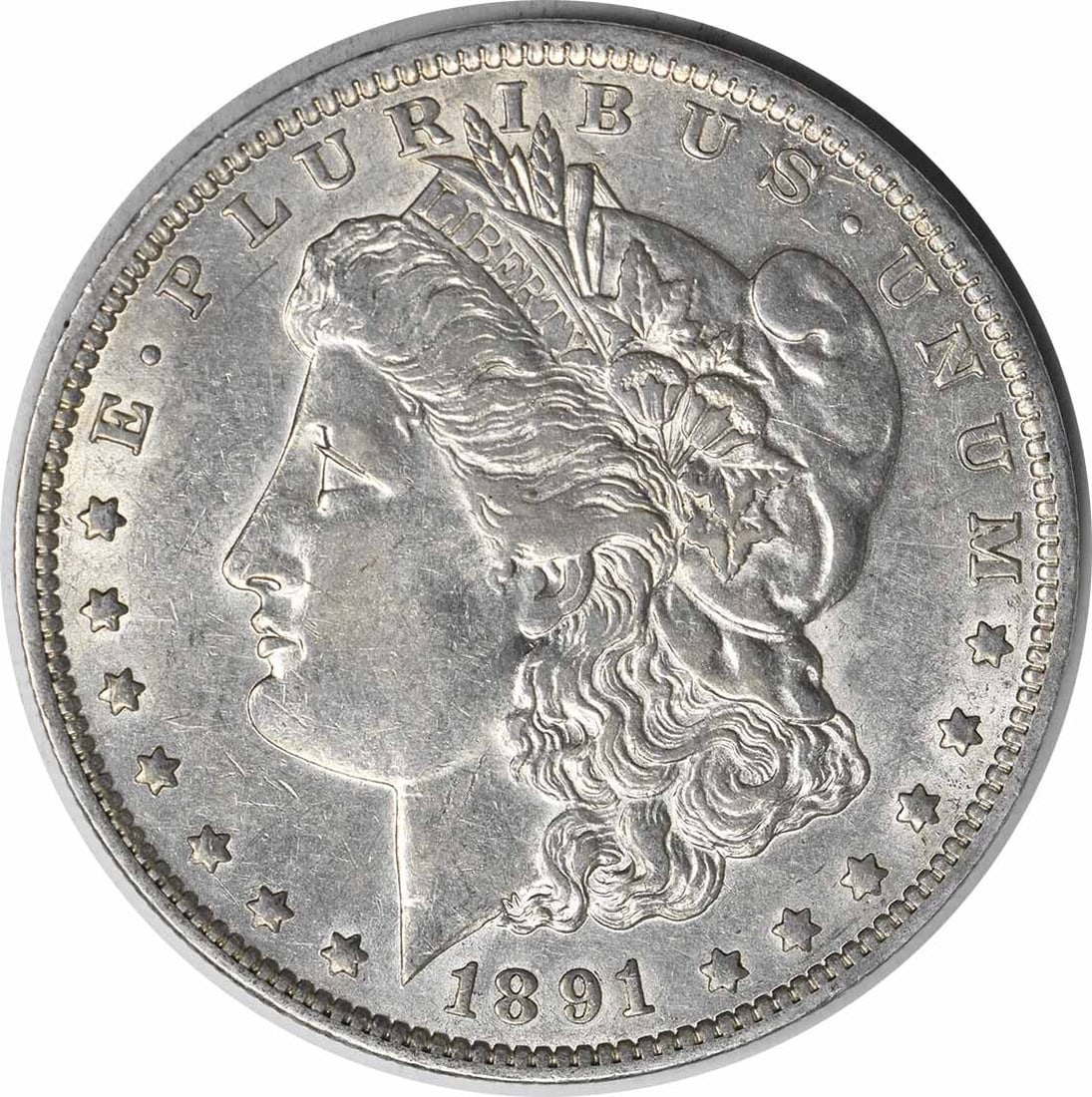 1891-O Morgan Silver Dollar AU Silver Coin Uncertified: 1891-O Morgan Silver Dollar AU Silver Coin Uncertified This 1891-O Morgan Silver Dollar is a remarkable piece from the renowned Morgan coin series, showcasing a grade of AU (About Uncirculated). The c