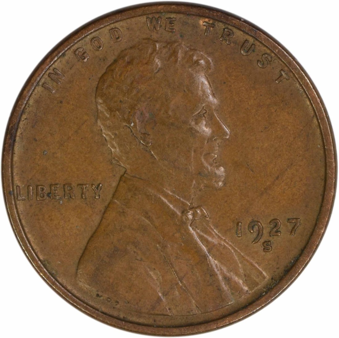 1927 San Francisco Mint Lincoln Wheat Cent Copper AU Uncertified (1 of 2)