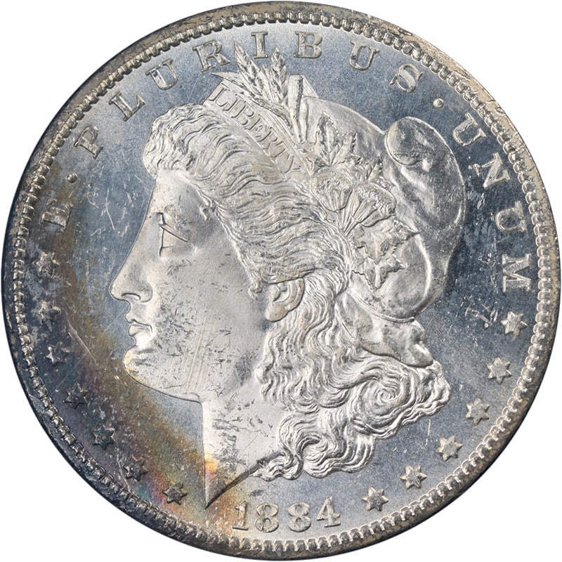 GSA Holder 1884-CC Morgan Silver Dollar Brilliant Uncirculated Carson City: GSA Holder 1884-CC Morgan Silver Dollar Brilliant Uncirculated Carson City This original 1884-CC GSA Morgan Silver Dollar is uncirculated and displays fantastic luster with a strong strike. The coin f