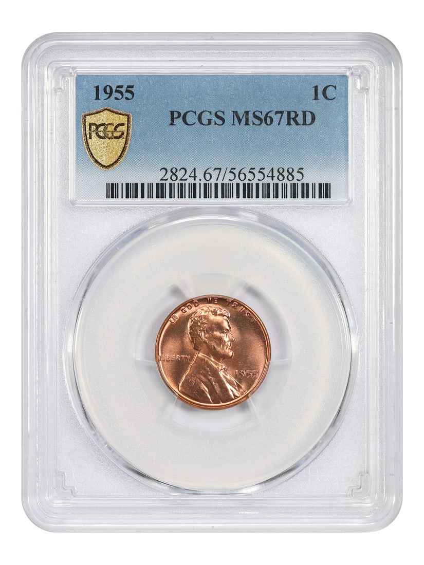 Lincoln Wheat Cent 1955 PCGS MS67 Red Uncirculated Philadelphia (1 of 4)