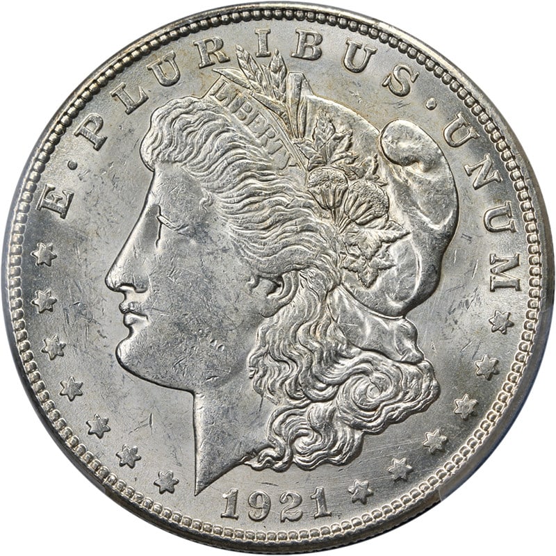 PCGS MS63 1921-S Morgan Dollar San Francisco Silver Coin Blast White: PCGS MS63 1921-S Morgan Dollar San Francisco Silver Coin Blast White This 1921-S Morgan Silver Dollar is graded PCGS MS63 and features outstanding eye appeal with a strong strike and brilliant luster.