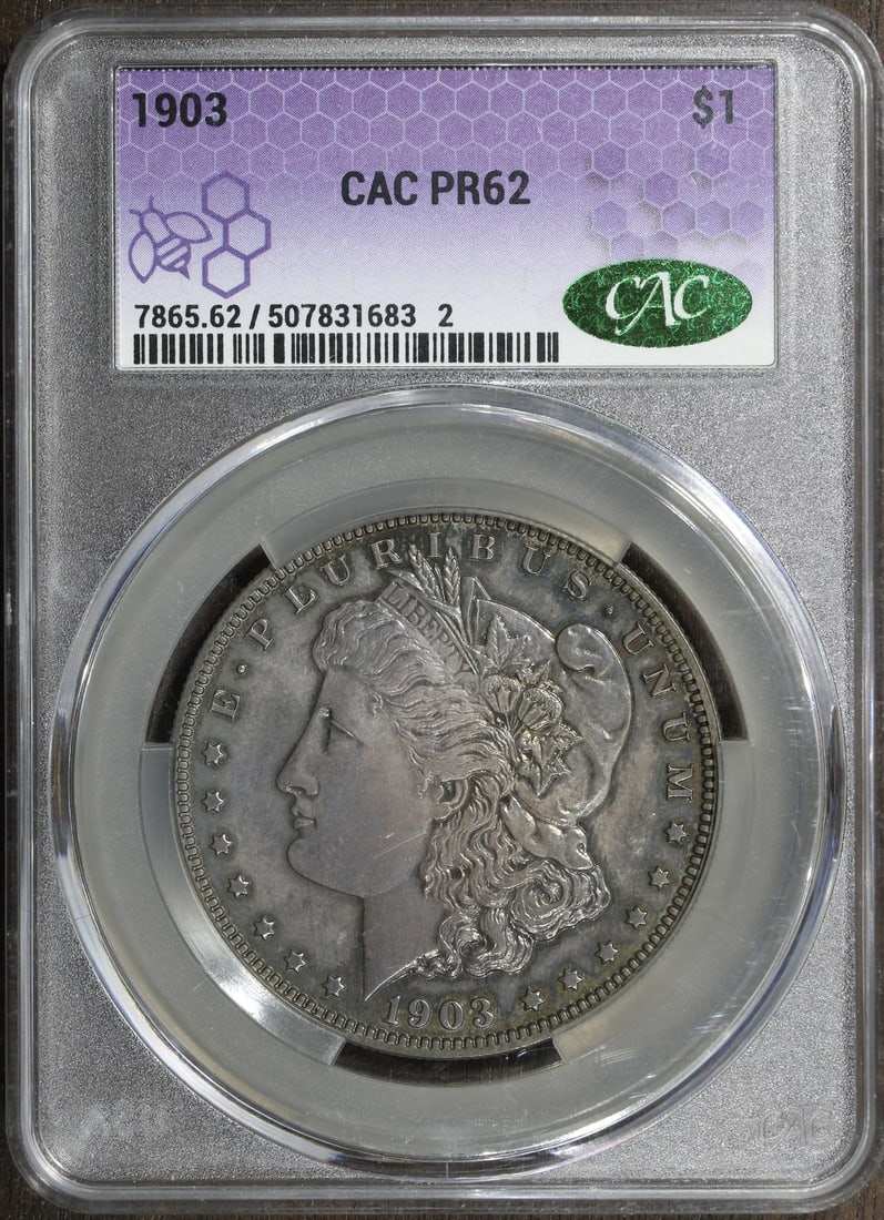 1902 Proof Morgan Dollar Silver PR62 CAC Philadelphia Toned: 1902 Proof Morgan Dollar Silver PR62 CAC Philadelphia Toned This 1902 Proof Morgan Silver Dollar features a PR62 grade with CAC certification, highlighting its quality and collectibility. Struck at th
