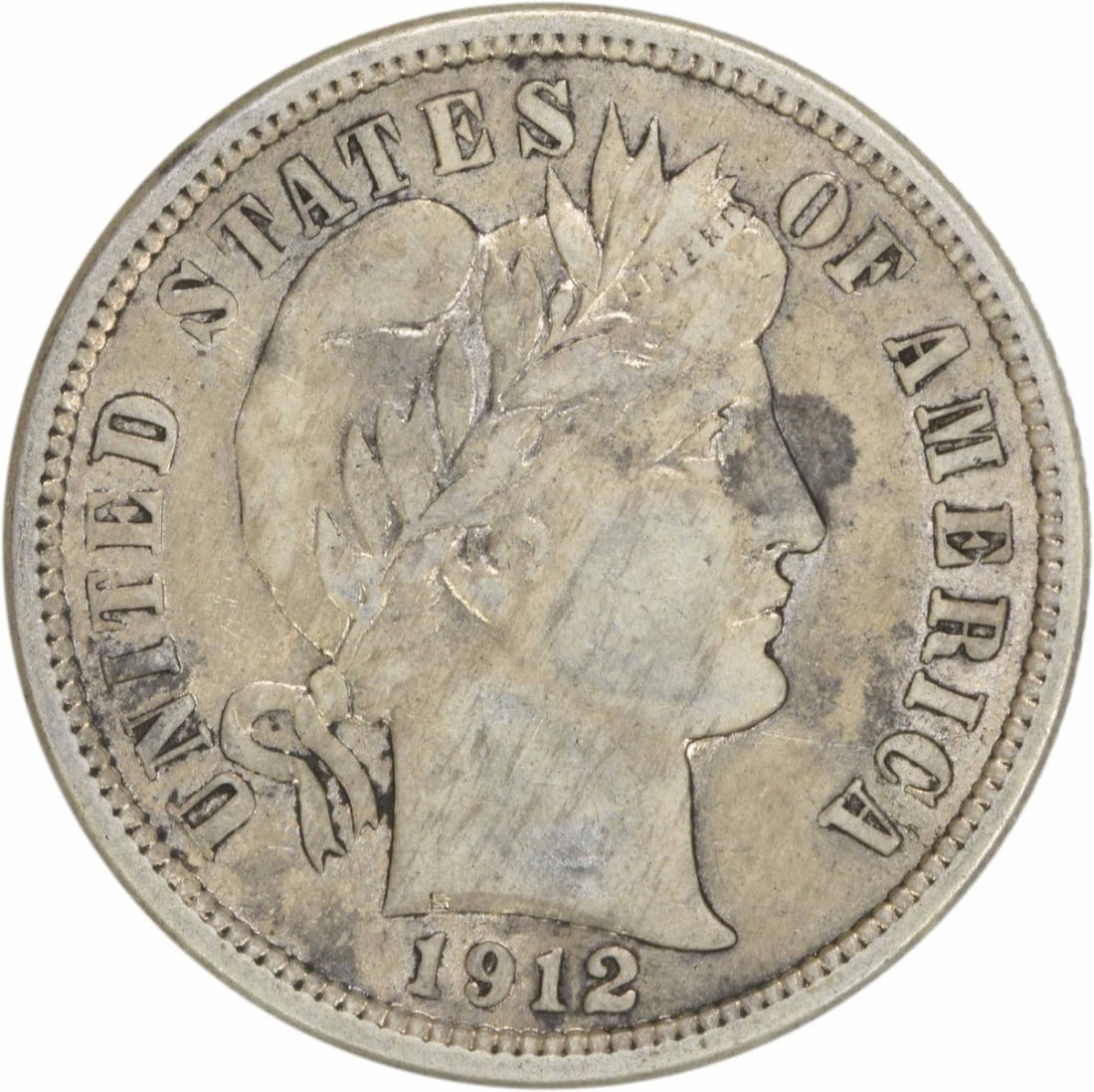 1912 Barber Silver Dime AU Uncertified 10C 90% Silver: 1912 Barber Silver Dime AU Uncertified 10C 90% Silver This 1912 Barber Silver Dime is a remarkable collectible from the United States, showcasing the artistry of designer Charles E. Barber. This coin 