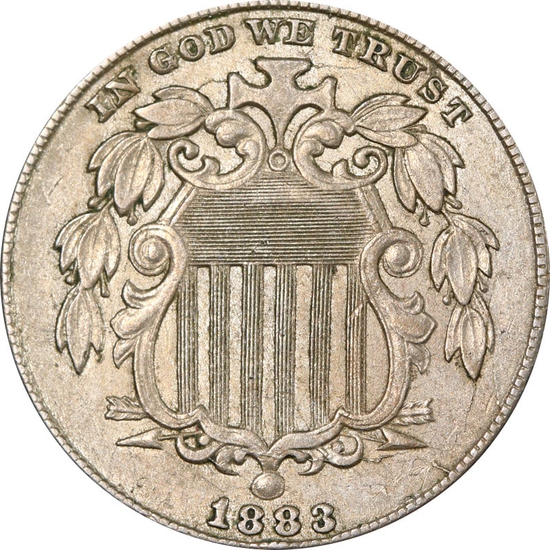 United States 1883 Nickel Five Cent Shield Coin Circulated (1 of 2)