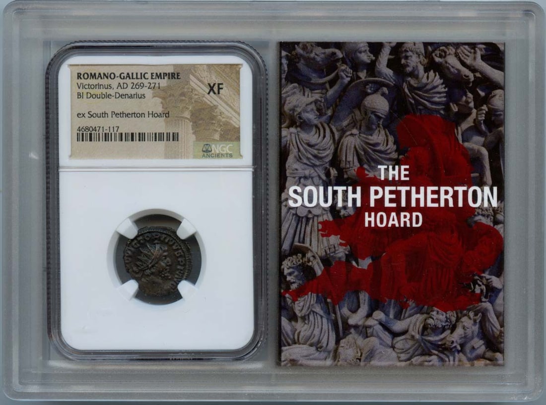 Victorinus AD 269-271 Romano-Gallic Double-Denarius NGC XF40: Victorinus AD 269-271 Romano-Gallic Double-Denarius NGC XF40 This ancient Roman coin features a double-denarius from the reign of Victorinus, dated AD 269-271. It has been certified by NGC with a grad
