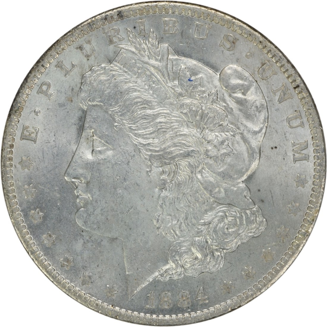 Uncirculated 1884-O Morgan Dollar Silver Coin Brilliant Uncertified: Uncirculated 1884-O Morgan Dollar Silver Coin Brilliant Uncertified This is an uncirculated 1884-O Morgan Silver Dollar from the New Orleans Mint. The coin features a brilliant uncirculated (BU) grade