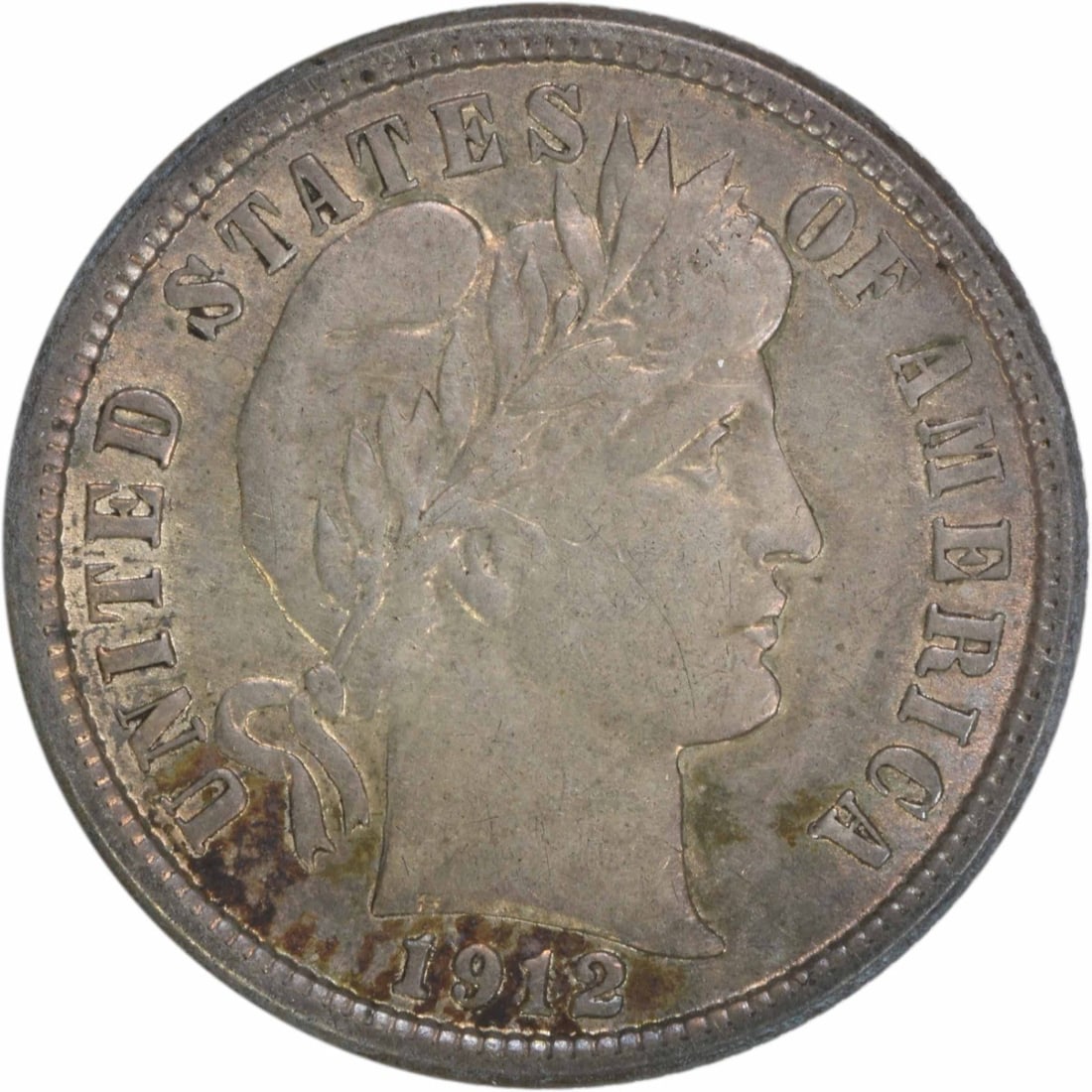 1912 Barber Silver Dime AU Uncertified 10C 90% Silver: 1912 Barber Silver Dime AU Uncertified 10C 90% Silver This 1912 Barber Silver Dime is a classic piece of American numismatic history. Struck in Philadelphia, this coin features the iconic design by Ch
