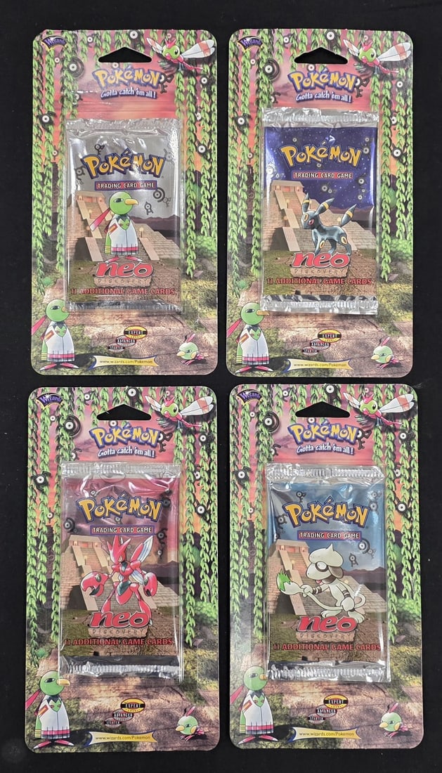 Set of 4 Neo Discovery Blister Booster Packs Complete Artwork Collection (1 of 6)
