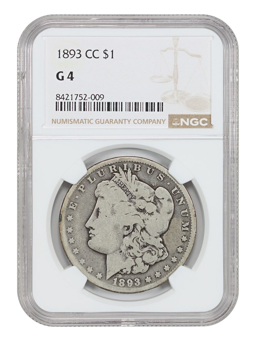 1893 Carson City Morgan Silver Dollar NGC Graded Good 4 Scarce Issue (1 of 4)
