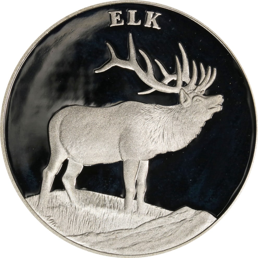 2003 National Wildlife Refuge Elk Silver Medal 900 Fine with Box and COA (1 of 3)