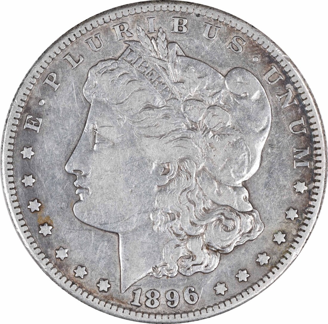 San Francisco 1896-S Morgan Dollar 90% Silver VF Uncertified: San Francisco 1896-S Morgan Dollar 90% Silver VF Uncertified This 1896-S Morgan Silver Dollar is a circulated coin from the United States, minted in San Francisco. Composed of 90% silver and 10% coppe
