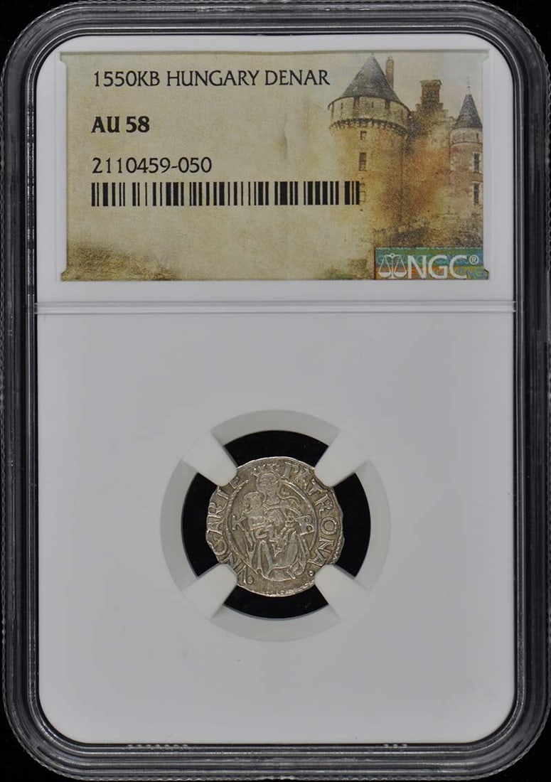 1550KB Hungary Denar NGC AU58 Certified Coin: 1550KB Hungary Denar NGC AU58 Certified Coin This item is a 1550KB Hungary Denar certified by NGC with a grade of AU58. It is a pre-owned coin that has been circulated, showcasing its historical signi