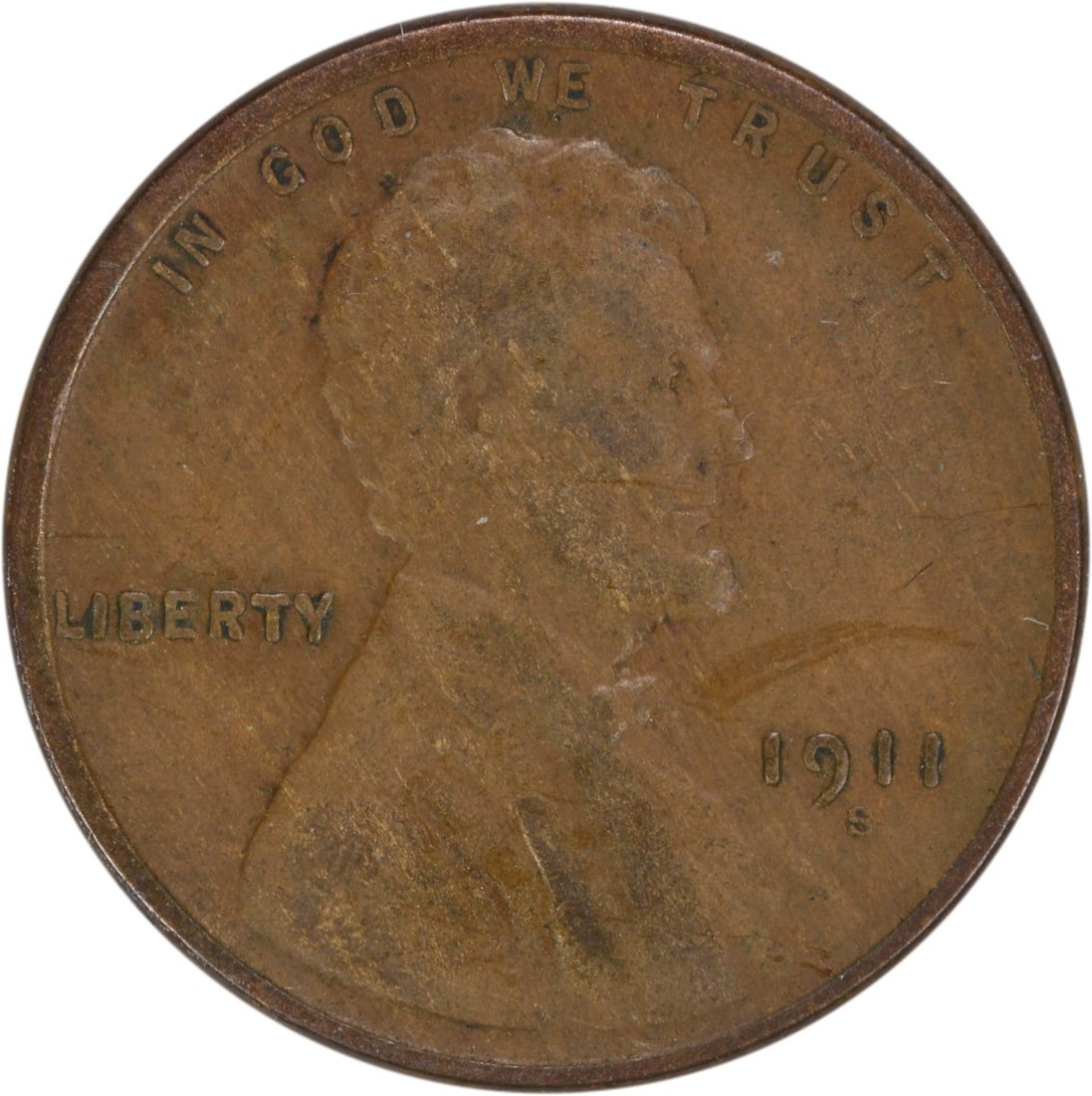 1911-S Lincoln Wheat Cent Choice VF Uncertified Copper: 1911-S Lincoln Wheat Cent Choice VF Uncertified Copper This 1911-S Lincoln Cent features a striking design and is a notable addition to any coin collection. With a grade of Very Fine (VF), this circul