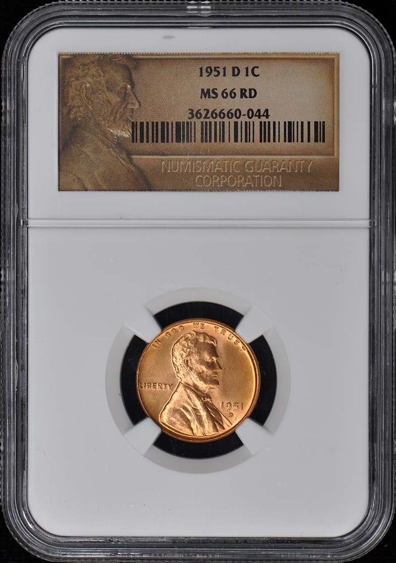 1951-D NGC MS66RD Uncirculated Lincoln Wheat Cent (1 of 2)