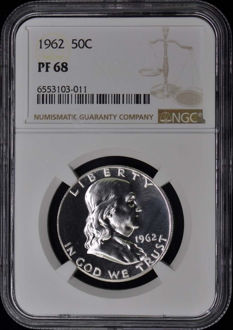 1962 Franklin Half Dollar NGC PR68 Proof Coin Uncirculated (1 of 2)