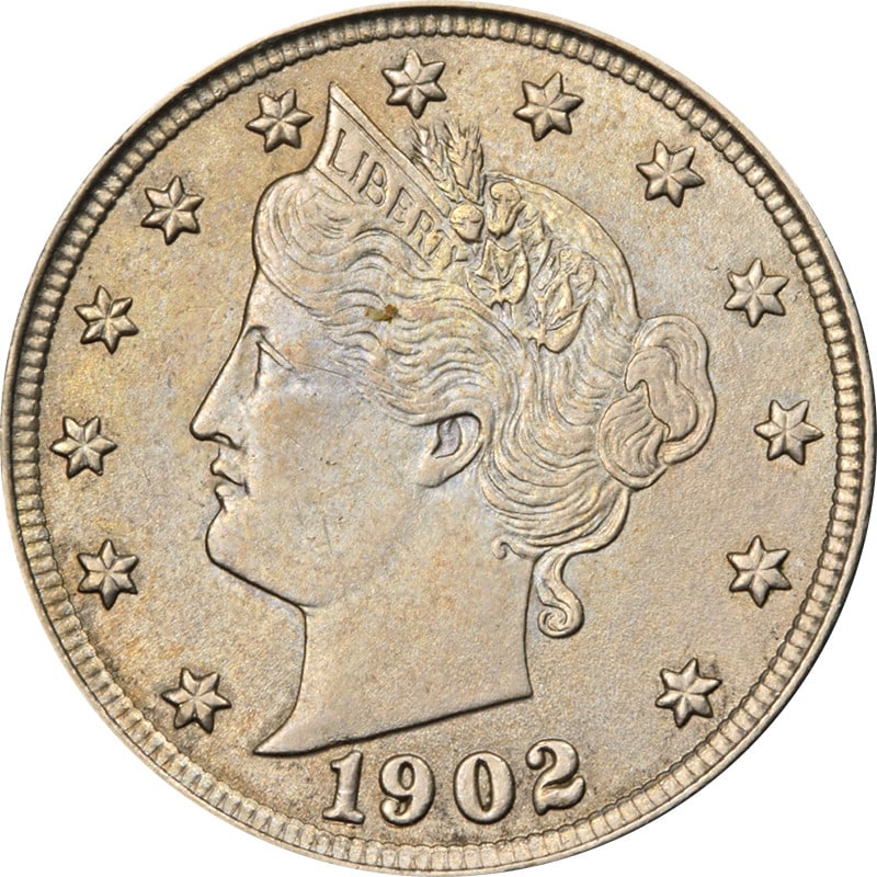 1902 United States Liberty V Nickel Circulated Example (1 of 2)