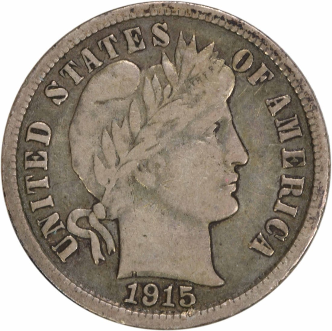 1915-S Barber Silver Dime 10C VF Uncertified Coin: 1915-S Barber Silver Dime 10C VF Uncertified Coin This 1915-S Barber Silver Dime is a classic American coin that showcases the artistry of designer Charles E. Barber. Struck in San Francisco, this coi
