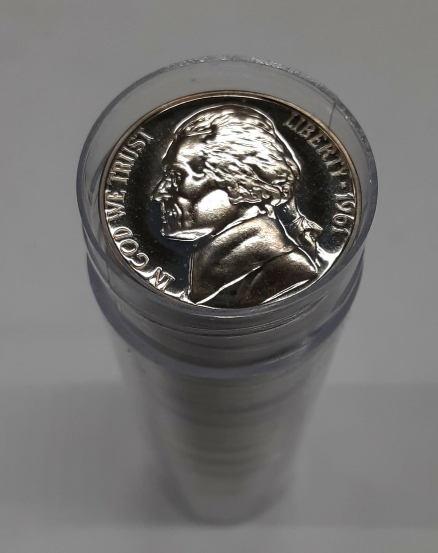 Roll of 40 Uncirculated 1961 Jefferson Proof Nickels in Tube (1 of 3)