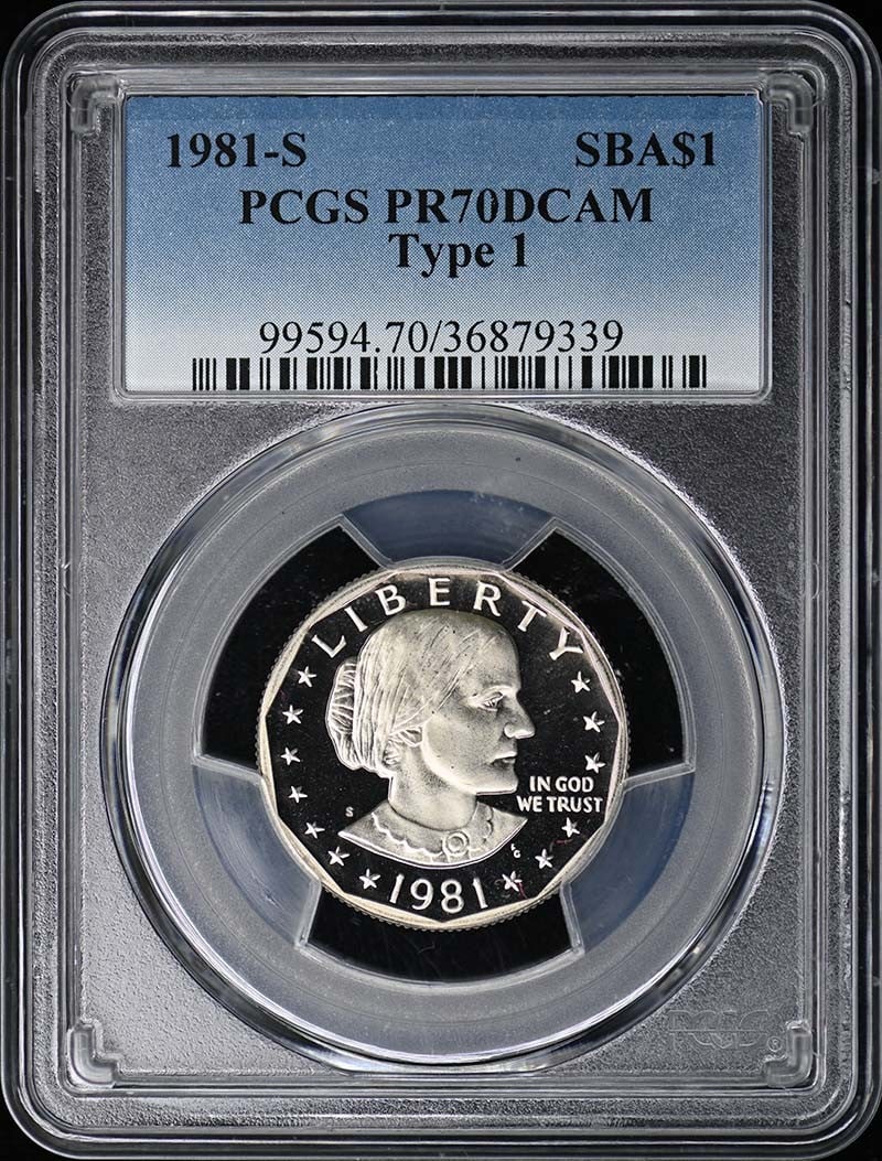 1981-S Susan B. Anthony Dollar PCGS PR70DCAM Type 1 Coin (1 of 2)