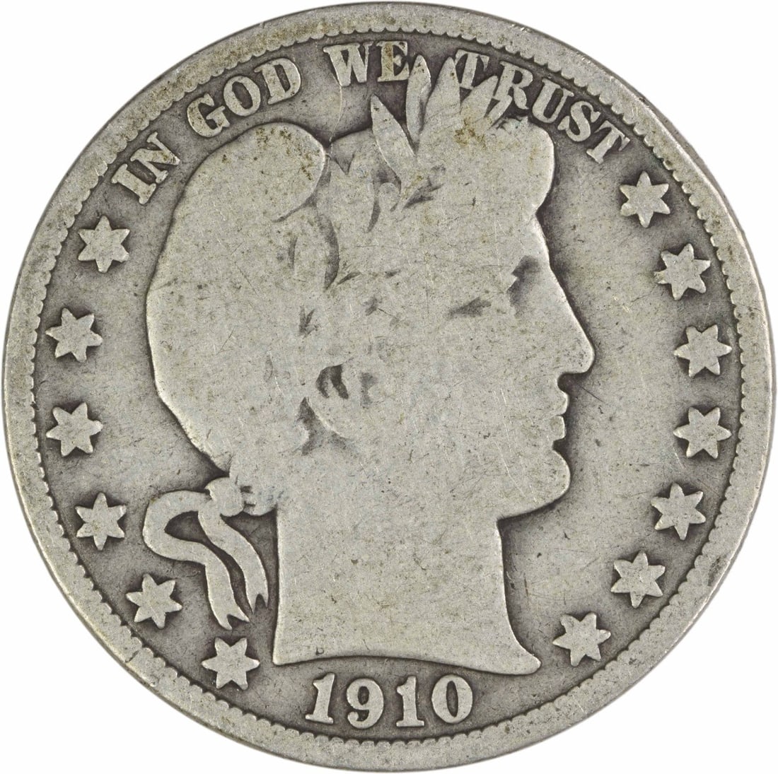 1910 Barber Half Dollar 90 Percent Silver VG Grade Uncertified (1 of 2)