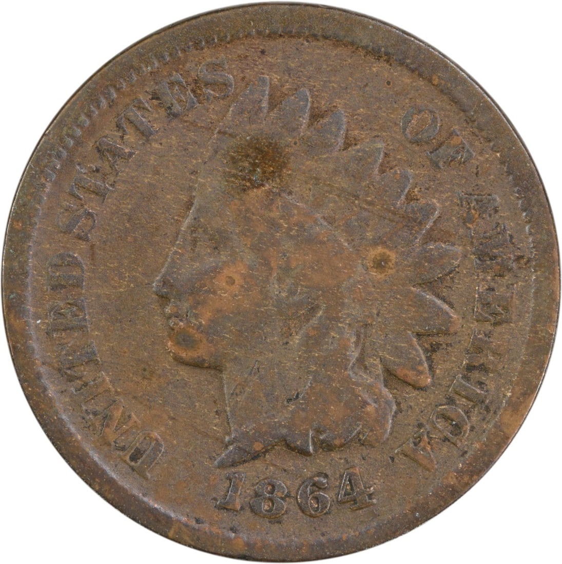 1864 Indian Head Cent Philadelphia Mint Uncertified G Grade (1 of 2)