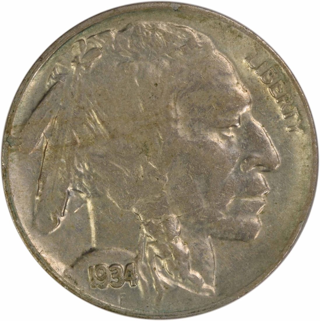 1934 Denver Buffalo Five Cent Coin AU Grade Uncertified (1 of 2)