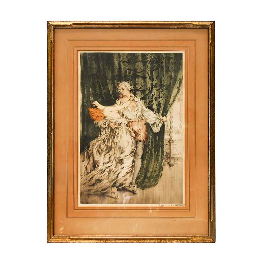 Casanova Serigraph Art Deco Print by Louis Icart Signed 1928: Casanova Serigraph Art Deco Print by Louis Icart Signed 1928 Discover the captivating allure of "Casanova" by Louis Icart, a stunning Art Deco print that embodies elegance and sophistication. This sig