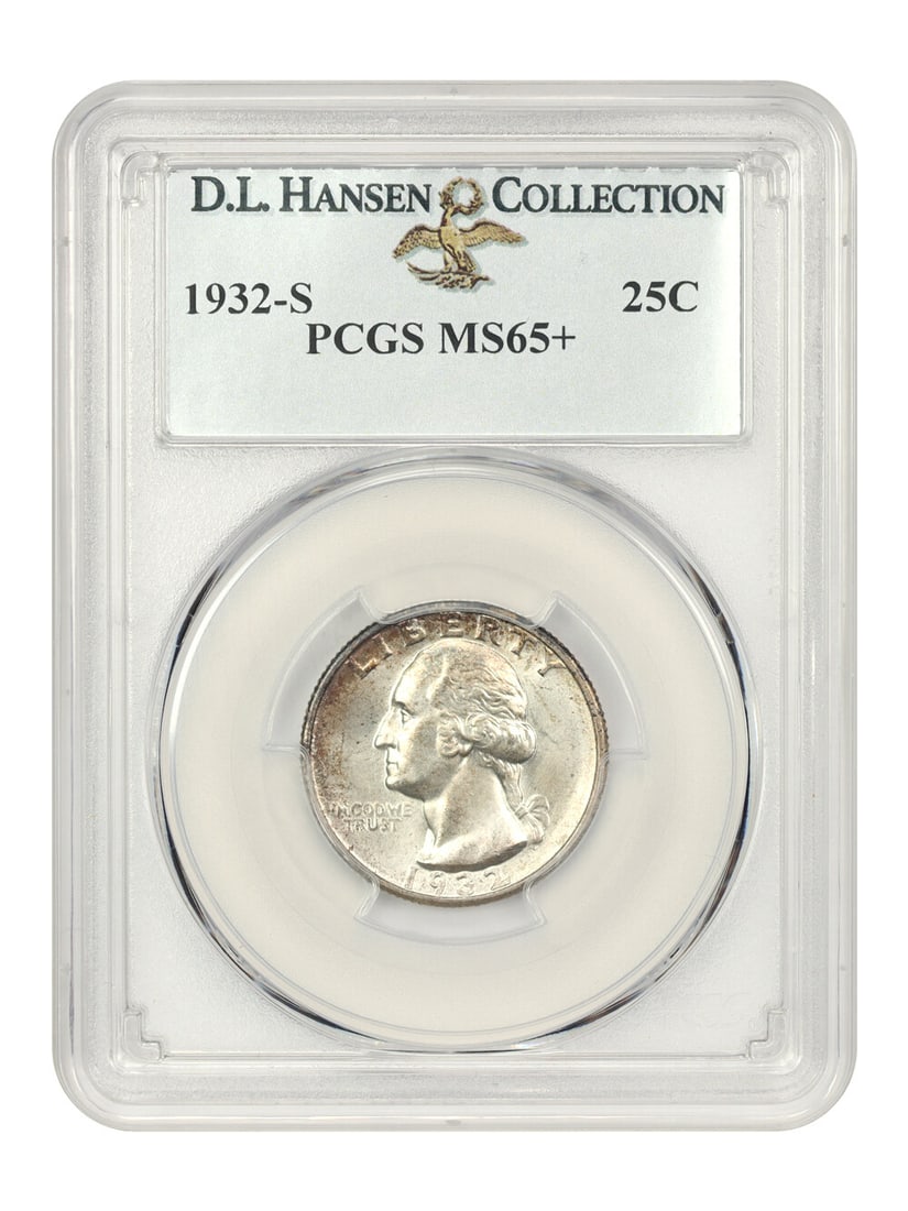 1932-S Washington Quarter PCGS MS65+ Uncirculated San Francisco Mint: 1932-S Washington Quarter PCGS MS65+ Uncirculated San Francisco Mint This 1932-S Washington Quarter, certified by PCGS with a grade of MS65+, is a standout piece for collectors. Known for its satiny f