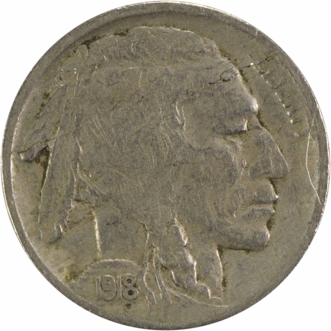 1918-S Buffalo Nickel by James Earle Fraser VF Uncertified 5C Coin (1 of 2)