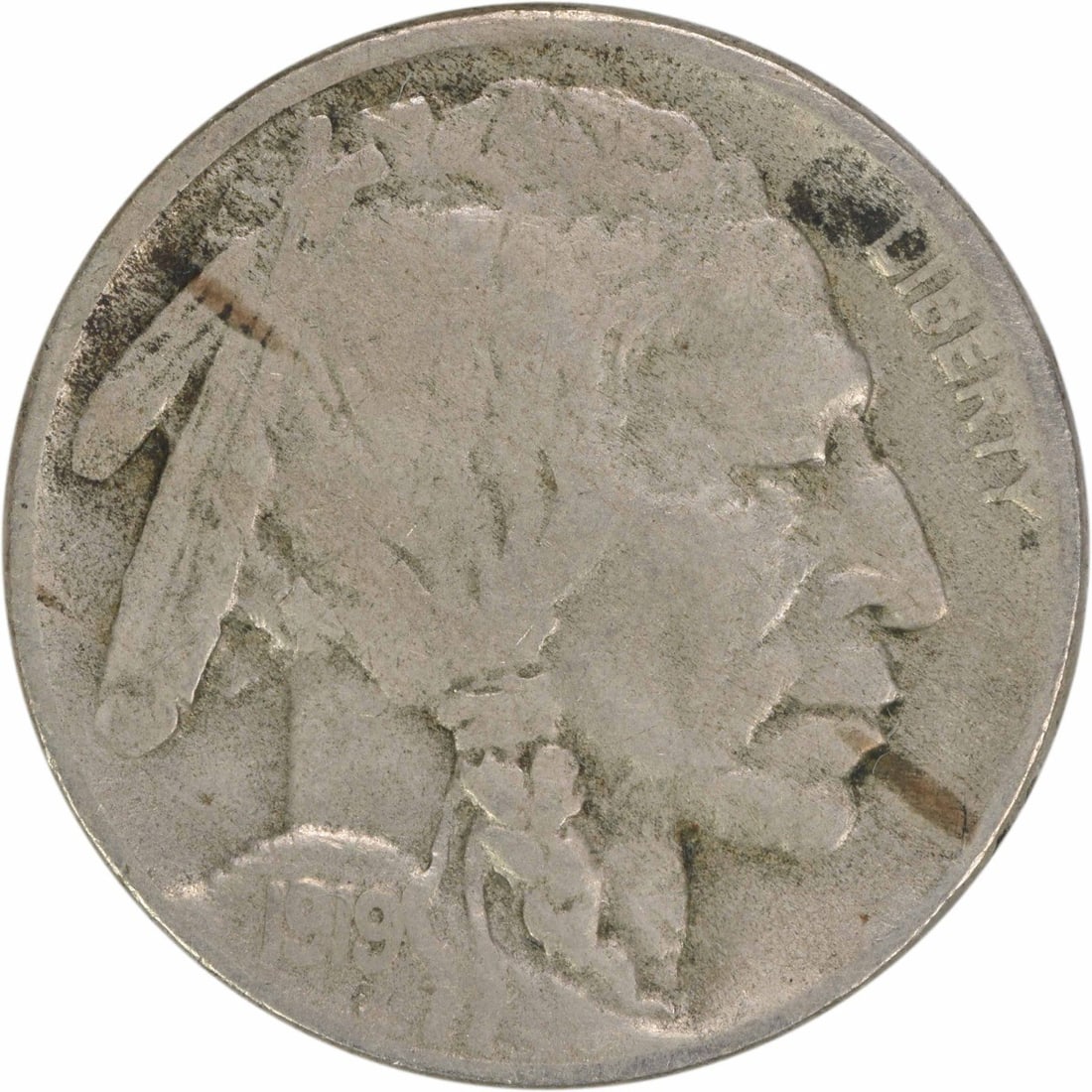 1919-D Buffalo Nickel Circulated 5C by James Earle Fraser: 1919-D Buffalo Nickel Circulated 5C by James Earle Fraser This 1919-D Buffalo Nickel is a classic piece of American numismatics. With a grade of Fine (F), this circulated coin showcases the iconic des