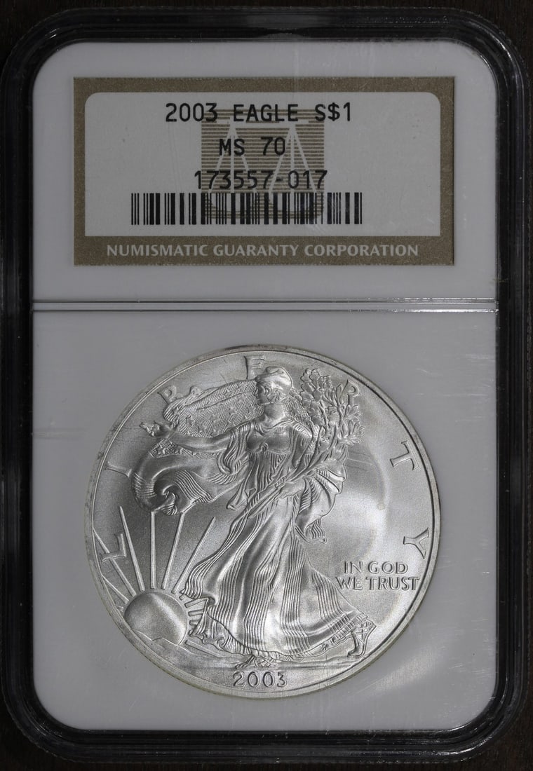 2003 NGC MS70 Silver One Ounce American Eagle Dollar Coin (1 of 2)