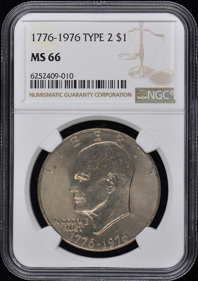 1976 Type 2 Eisenhower Dollar NGC MS66 Uncirculated Coin (1 of 2)