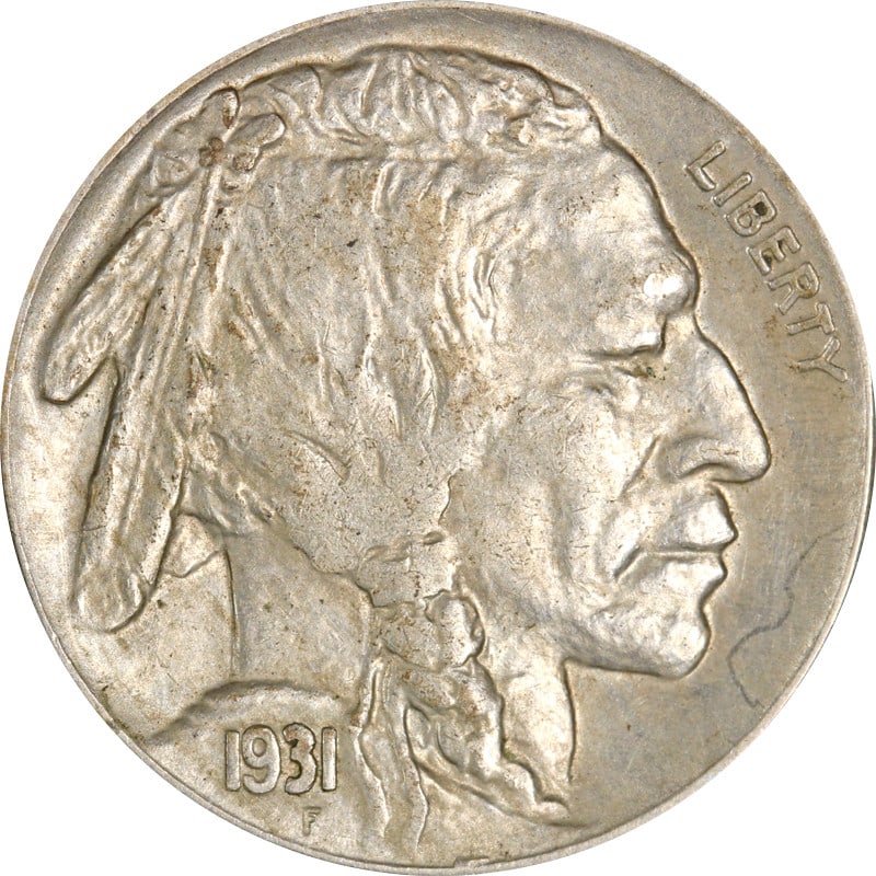 1931 San Francisco Mint Buffalo Nickel Circulated Example (1 of 2)