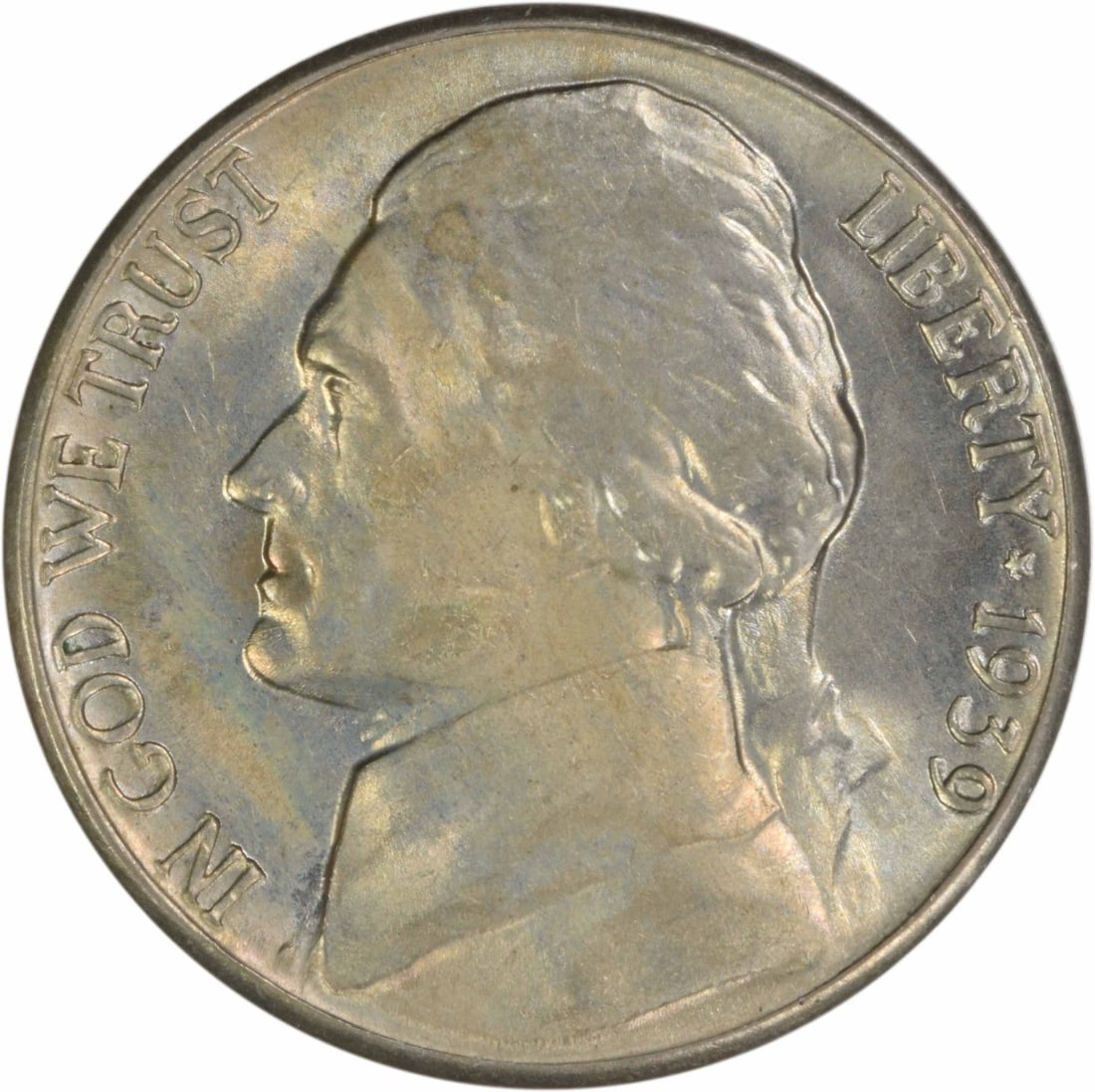Uncirculated 1939-S Jefferson Nickel Reverse of 1938 Choice BU Plus: Uncirculated 1939-S Jefferson Nickel Reverse of 1938 Choice BU Plus This is a 1939-S Jefferson Nickel featuring the Reverse of 1938. The coin is uncirculated, rated as Choice BU+, and remains uncertif