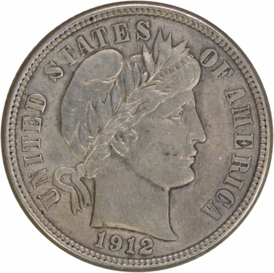 1912 Barber Silver Dime AU Uncertified 10C Philadelphia: 1912 Barber Silver Dime AU Uncertified 10C Philadelphia This 1912 Barber Silver Dime is a beautiful representation of early 20th-century American coinage. Struck in Philadelphia, this circulated coin 