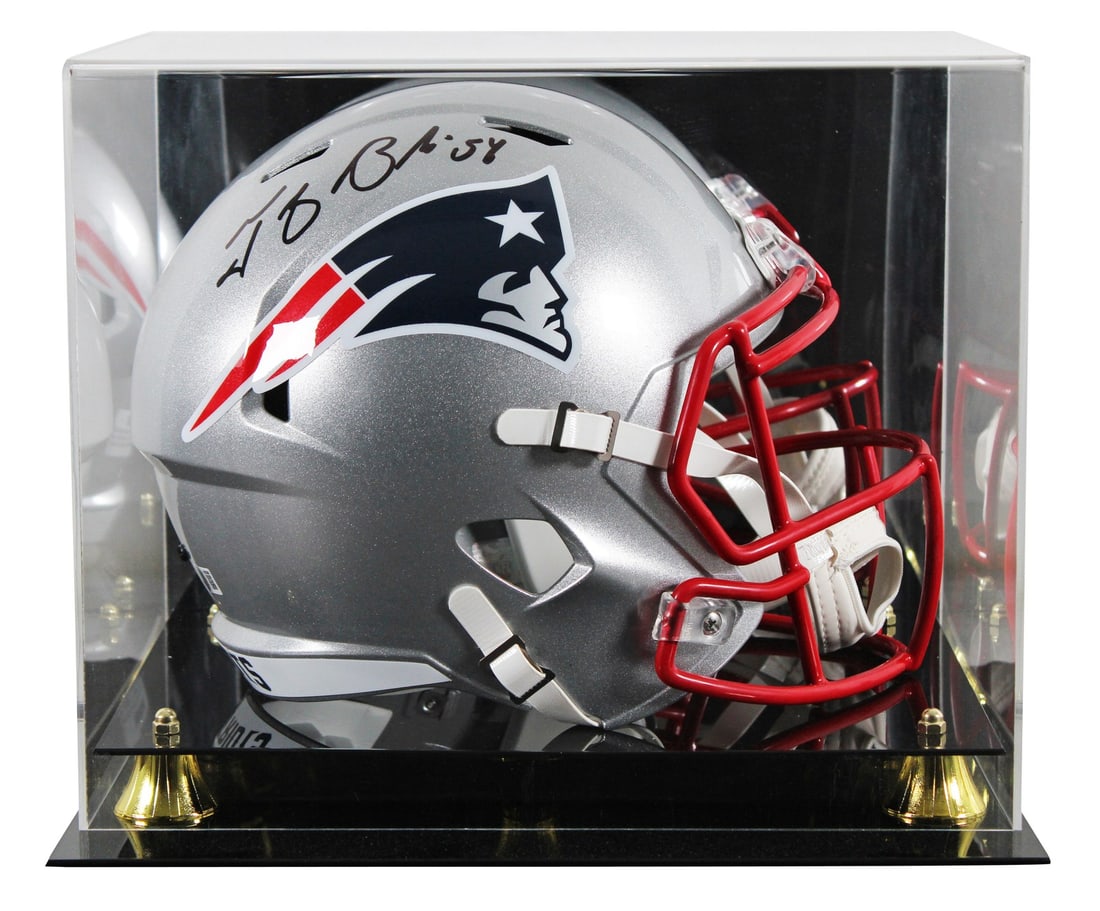 Tedy Bruschi Autographed Riddell Helmet New England Patriots BAS Witnessed: Tedy Bruschi Autographed Riddell Helmet New England Patriots BAS Witnessed This autographed Riddell Full Size Speed Replica Helmet is a remarkable collectible for fans of Tedy Bruschi and the New Engl