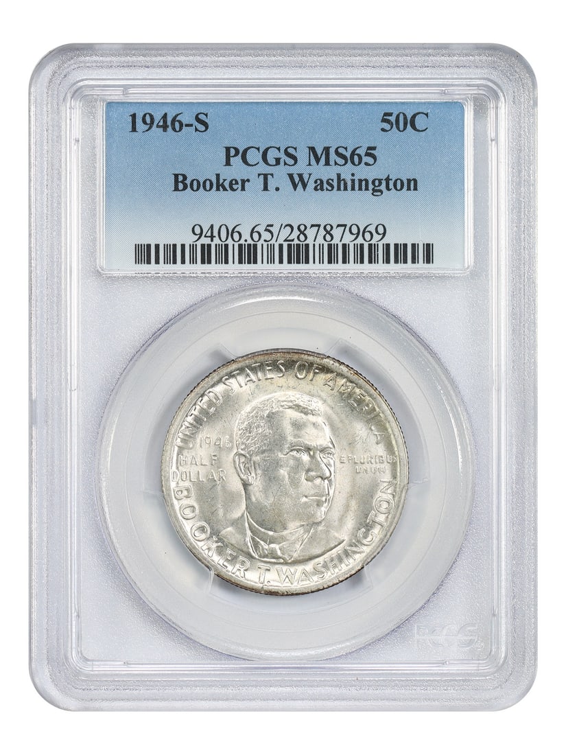 1946 San Francisco Half Dollar Booker T Washington PCGS MS65 Silver Commemorative (1 of 4)