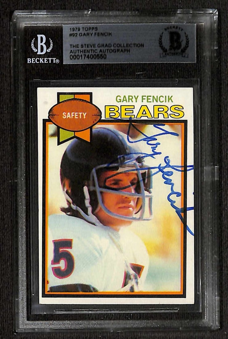 Autographed 1979 Topps Gary Fencik Card Chicago Bears Beckett Authenticated: Autographed 1979 Topps Gary Fencik Card Chicago Bears Beckett Authenticated This is an original 1979 Topps #92 sports trading card featuring Chicago Bears safety Gary Fencik. The card has been persona