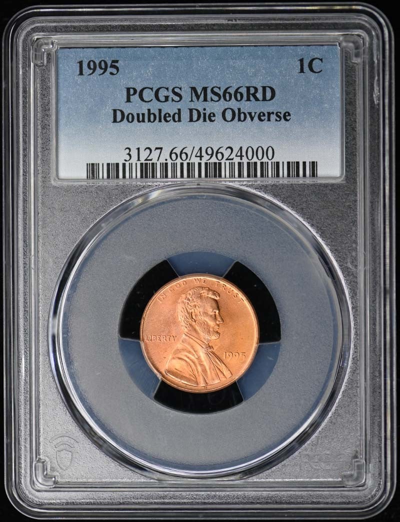 1995 Lincoln Cent Doubled Die Obverse PCGS MS66RD: 1995 Lincoln Cent Doubled Die Obverse PCGS MS66RD This 1995 Lincoln Cent features a Doubled Die Obverse, graded MS66RD by PCGS, showcasing exceptional quality and uncirculated condition. Minted in Phi
