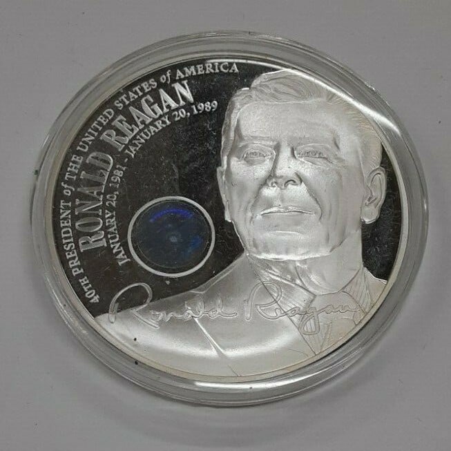 Ronald Reagan Silver Plated Proof Medal With Hologram Capsule and COA (1 of 3)