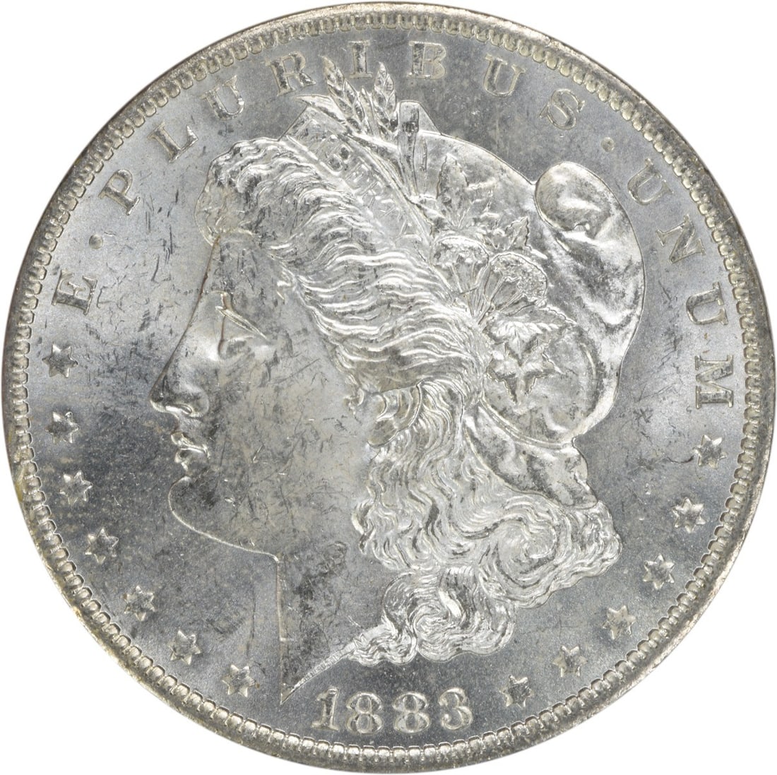 Uncirculated 1883 O Silver Dollar Morgan Type BU Uncertified: Uncirculated 1883 O Silver Dollar Morgan Type BU Uncertified This 1883-O Morgan Silver Dollar is an uncirculated coin featuring a Brilliant Uncirculated (BU) grade. Minted in New Orleans, it is compos