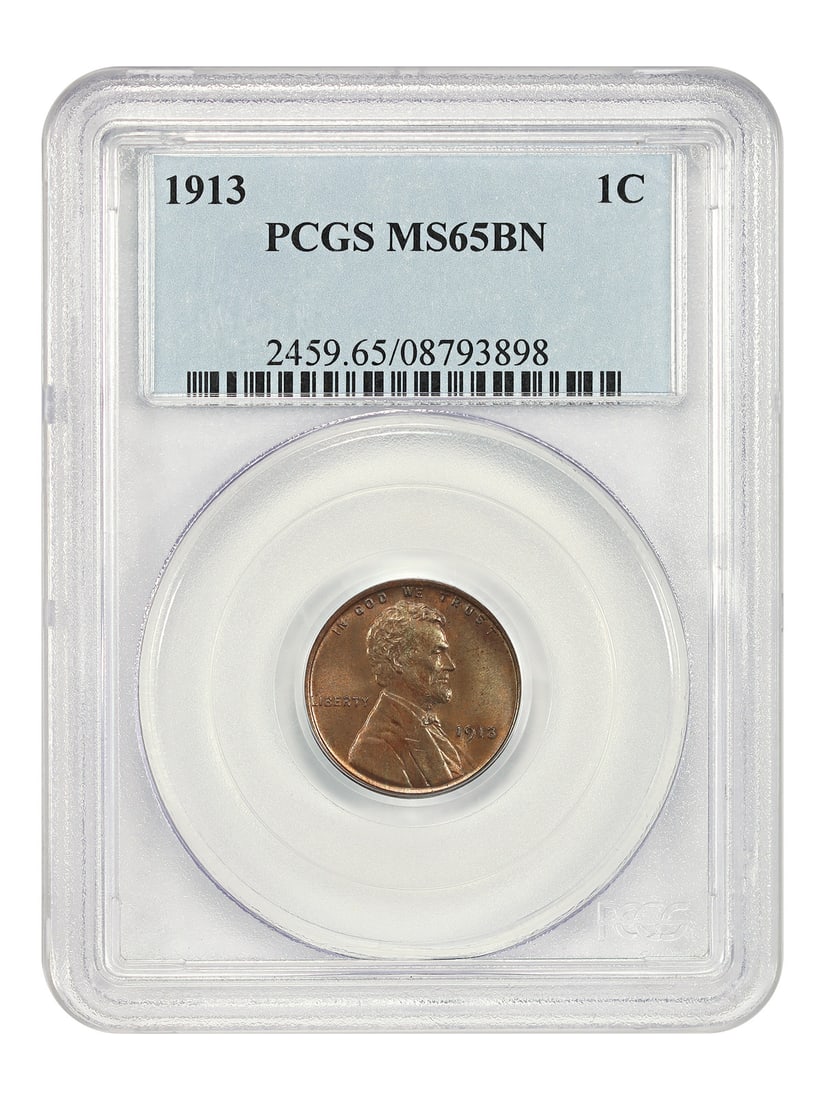 1913 Lincoln Wheat Cent PCGS MS65BN Brown Uncirculated Coin: 1913 Lincoln Wheat Cent PCGS MS65BN Brown Uncirculated Coin This is a 1913 Lincoln Cent featuring the Wheat Reverse design. Certified by PCGS with a grade of MS65BN, this uncirculated coin originates 