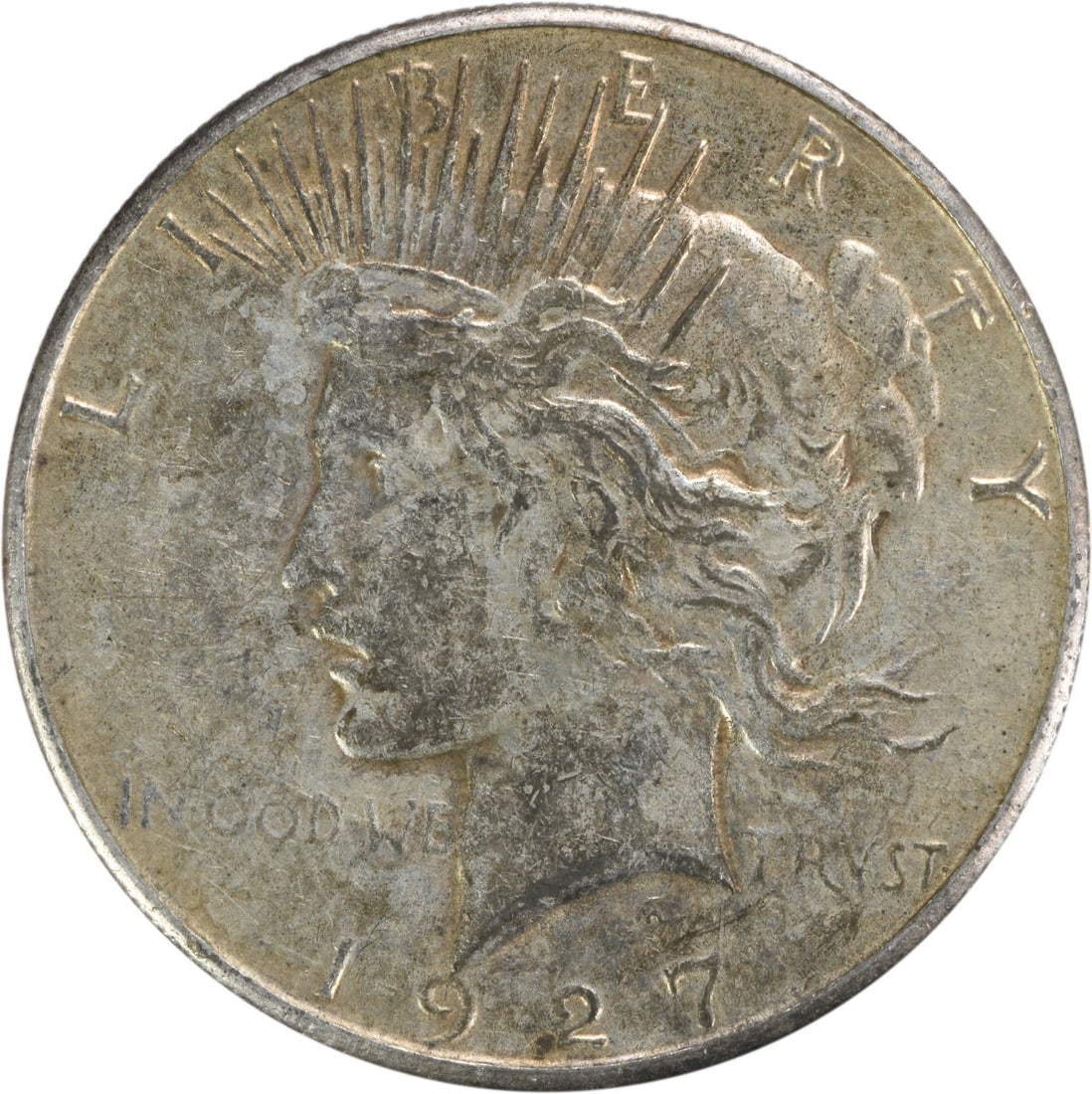 1927-S Peace Silver Dollar EF Uncertified San Francisco Mint Coin: 1927-S Peace Silver Dollar EF Uncertified San Francisco Mint Coin This 1927-S Peace Silver Dollar showcases a beautiful design by Anthony de Francisci. As a circulated coin, it is in Extra Fine (EF) c