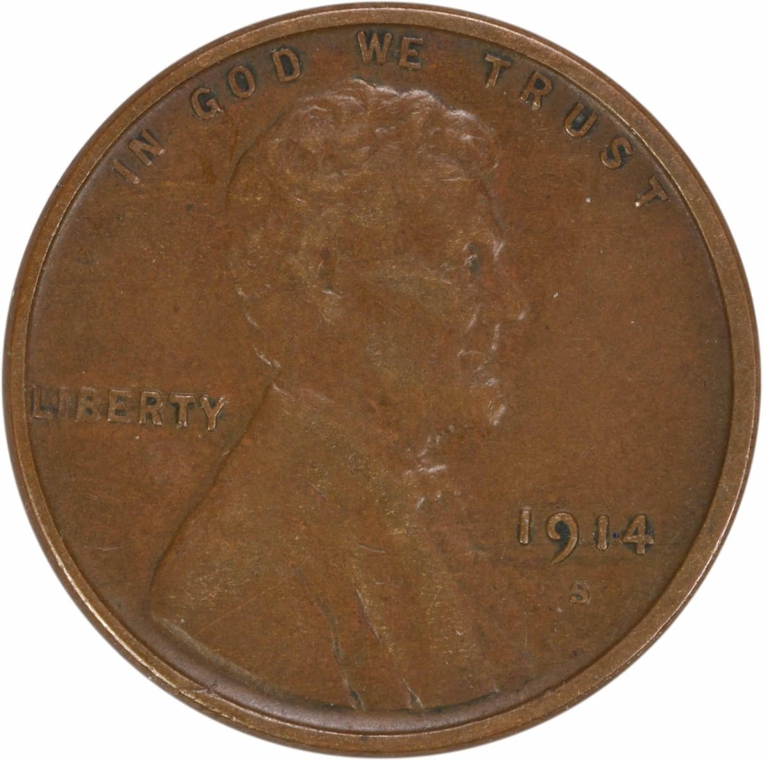 1914-S Lincoln Wheat Cent EF Uncertified Copper Coin: 1914-S Lincoln Wheat Cent EF Uncertified Copper Coin This 1914-S Lincoln Cent is a classic piece of American numismatics, showcasing the iconic Lincoln Wheat design. The coin is in EF (Extremely Fine)
