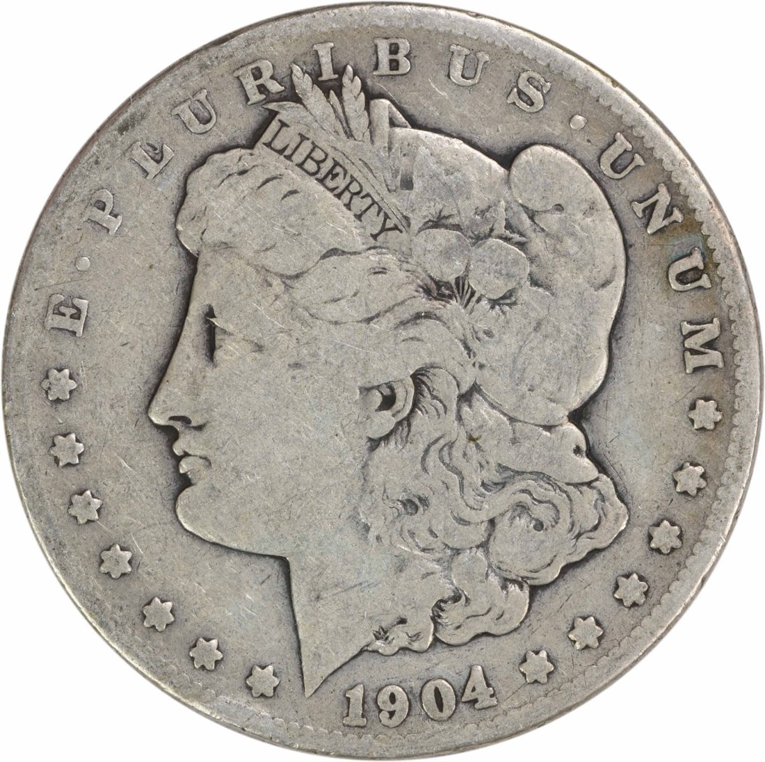 1904-S Morgan Silver Dollar VG Uncertified San Francisco Mint: 1904-S Morgan Silver Dollar VG Uncertified San Francisco Mint This 1904-S Morgan Silver Dollar is a classic piece of American numismatics, featuring the iconic design by George T. Morgan. This coin, d