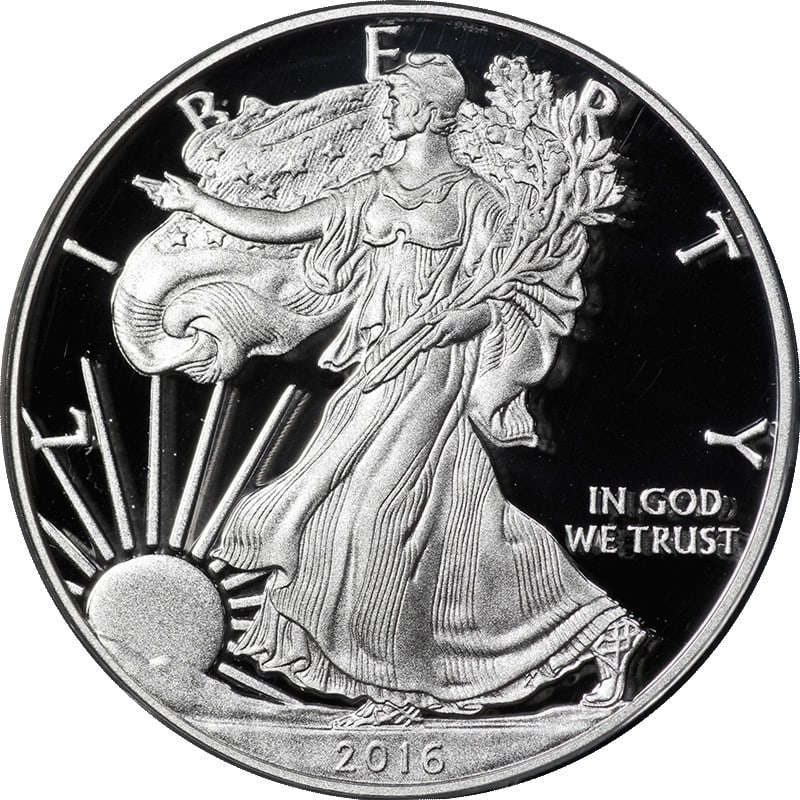 2016-W Silver Eagle Dollar ANACS PR70 DCAM First Strike: 2016-W Silver Eagle Dollar ANACS PR70 DCAM First Strike This 2016-W Silver American Eagle $1 coin is certified by ANACS with a grade of PR70 DCAM and features the First Strike label. The coin is uncir