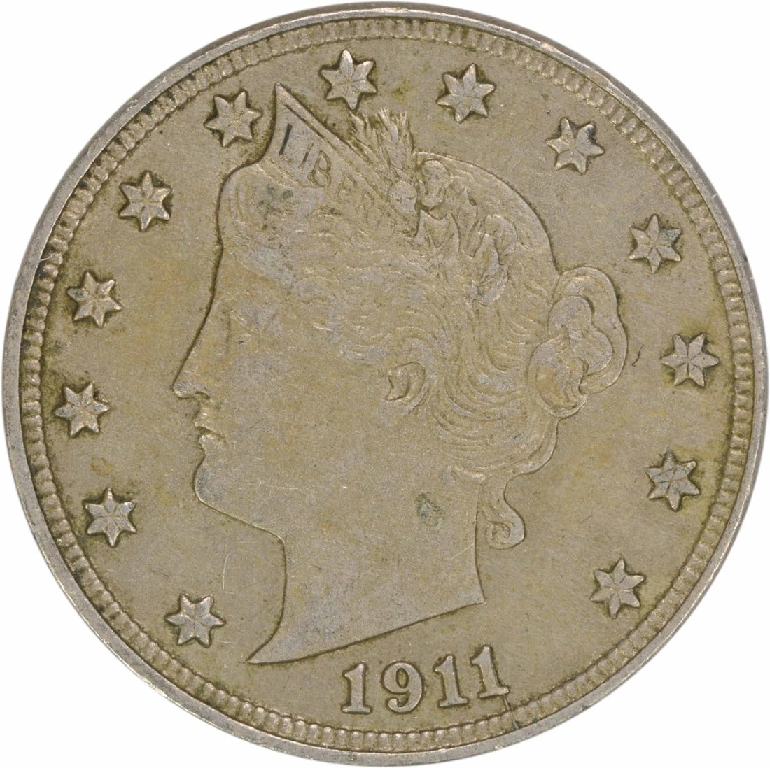 1911 Liberty Nickel 5C AU Circulated Uncertified Philadelphia Mint: 1911 Liberty Nickel 5C AU Circulated Uncertified Philadelphia Mint This 1911 Liberty Nickel is a stunning piece of numismatic history, showcasing the artistry of designer Charles E. Barber. Struck in 